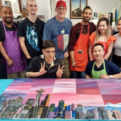 Paint and Sip Holiday Party - Seattle